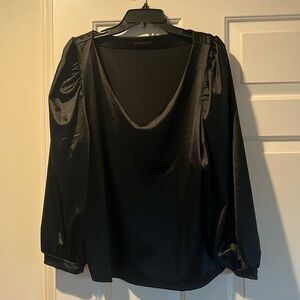 NWOT Banana Republic black stretch blouse